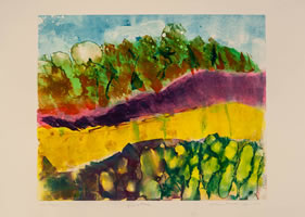 Monotype titled Yellow River